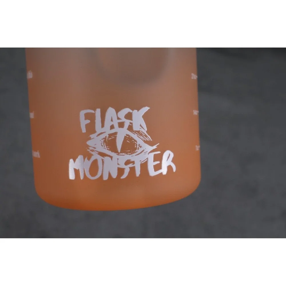 Flask Monster Tumbler Water Bottle 64 oz 2000 ml Blue Orange Ombre with‎ Handle
